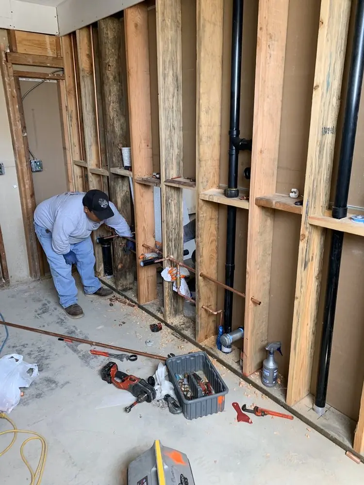 Commercial rough-in plumbing for Water Heater Replacement in Piedmont